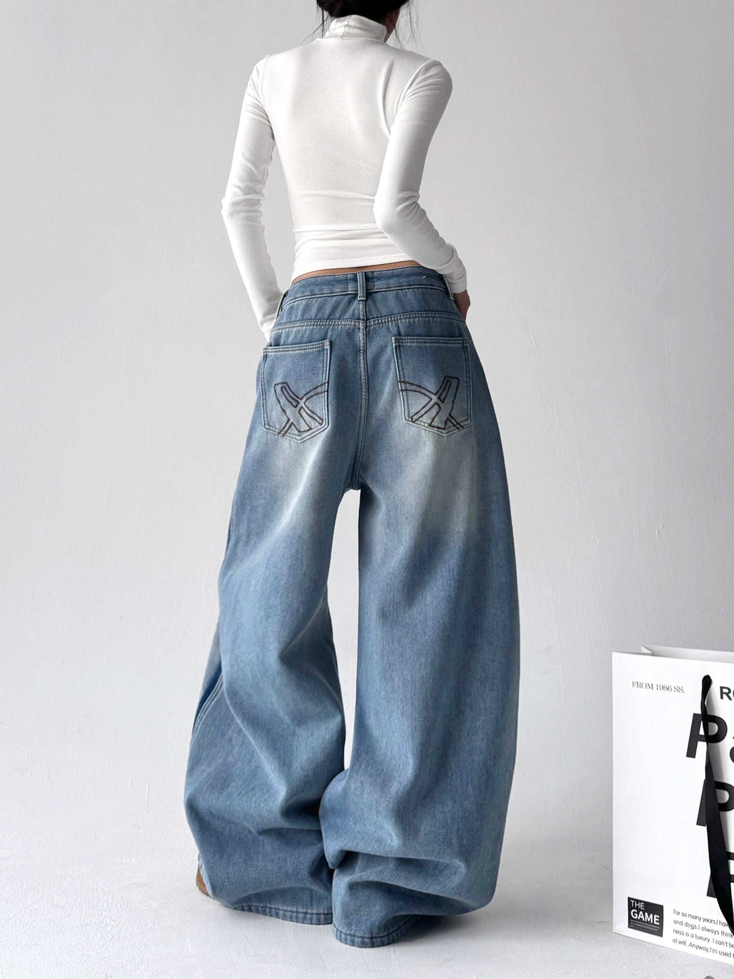 Calça Jeans Azul Wide Leg