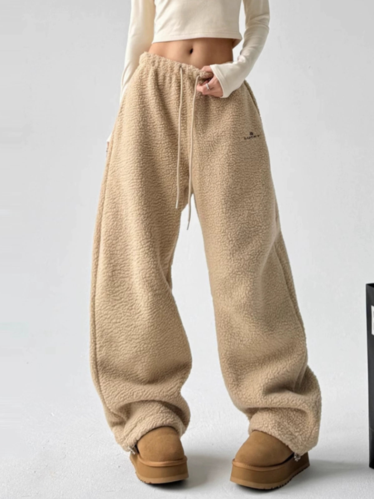 Calça wide moletom comfort