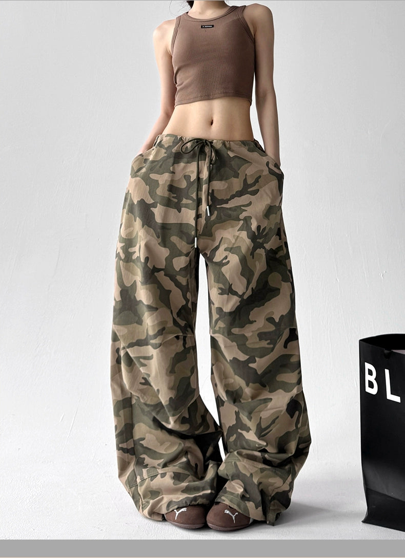 Calças Wide Camuflada