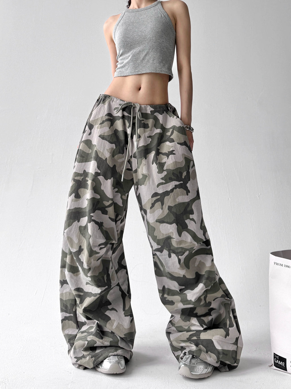 Calças Wide Camuflada