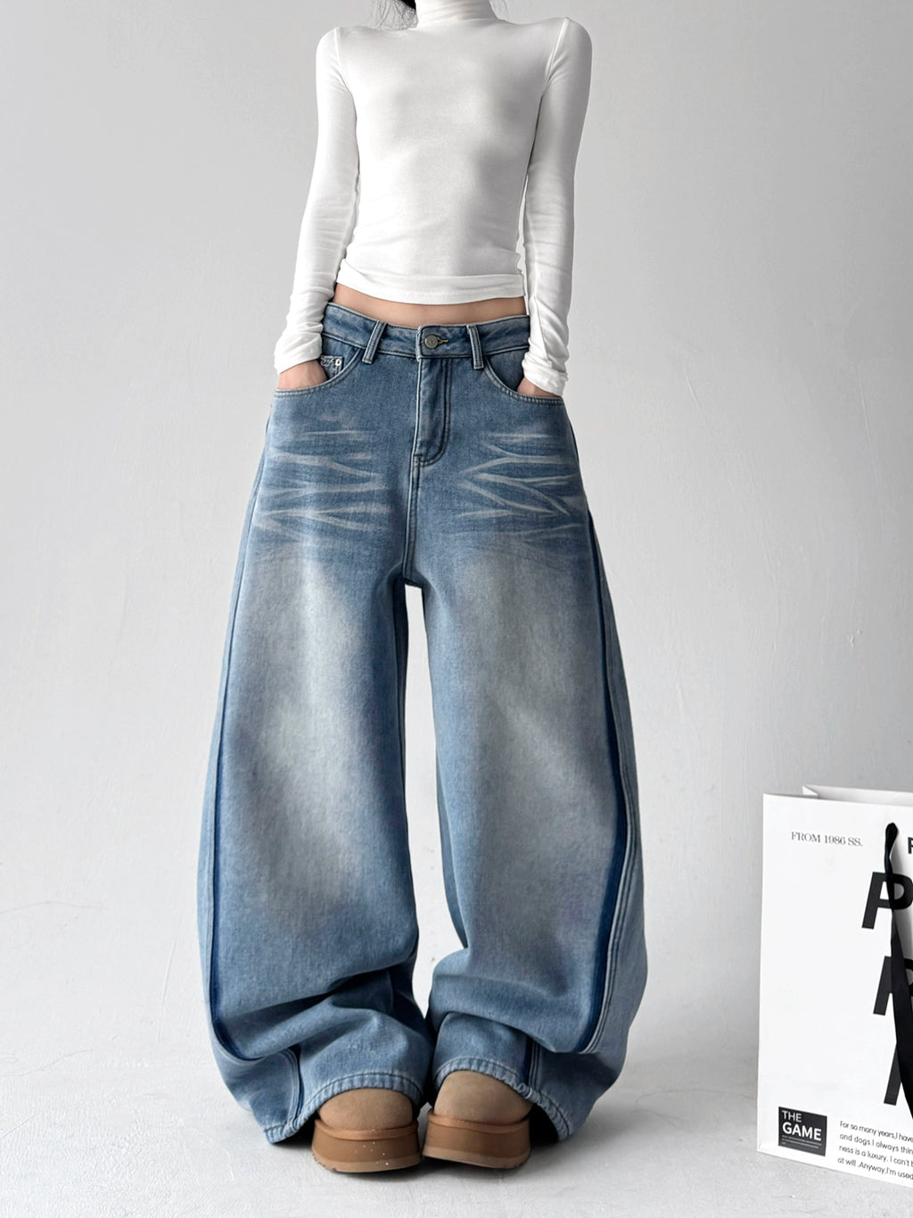 Calça Jeans Azul Wide Leg