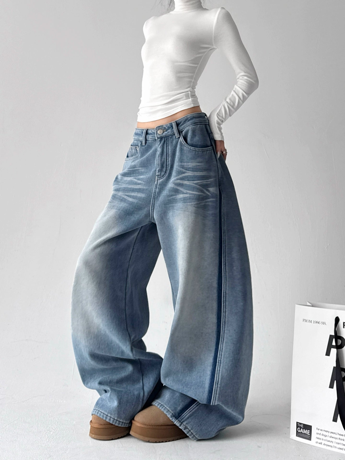 Calça Jeans Azul Wide Leg