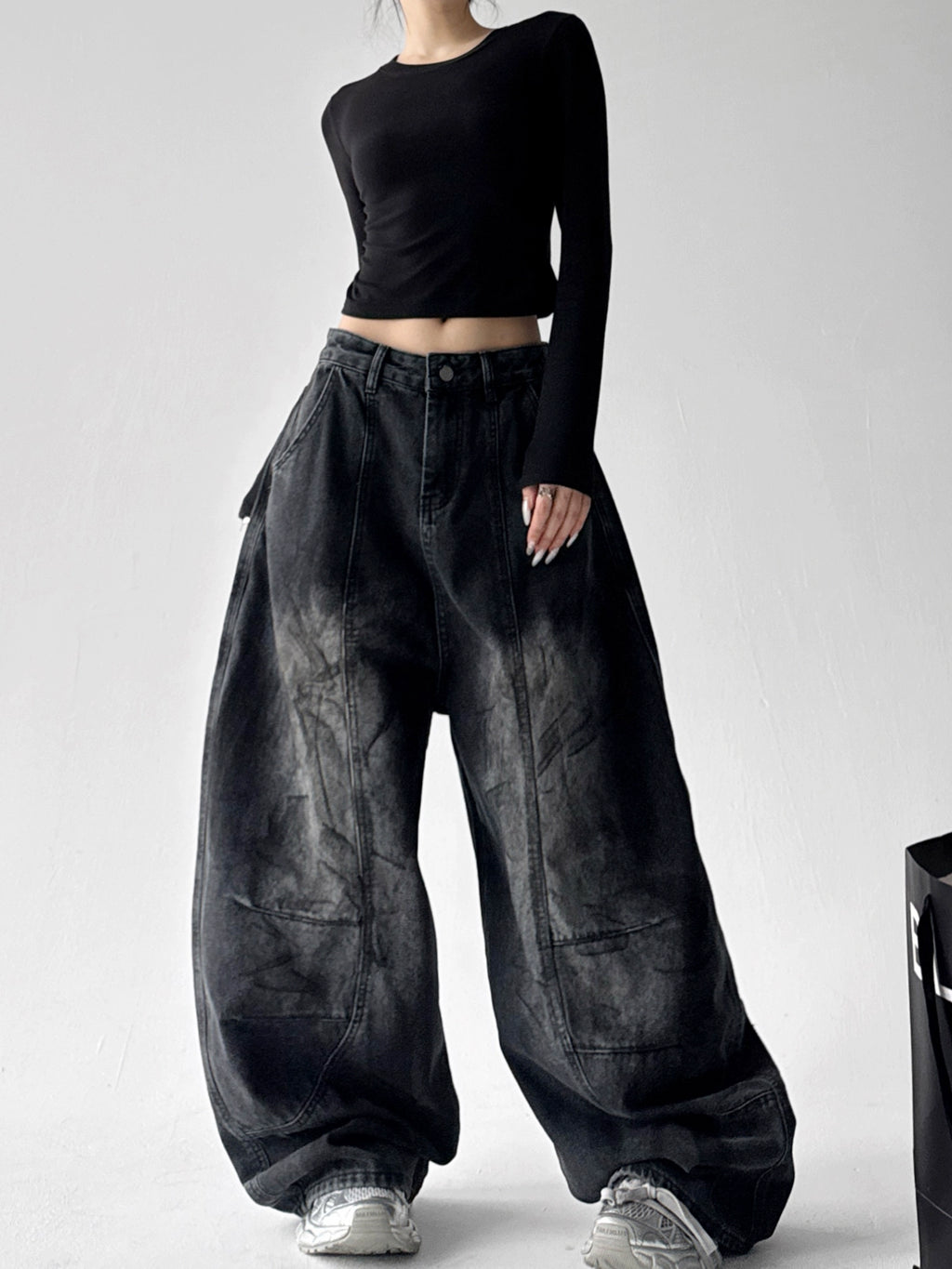 Calça Jeans Baggy Preto