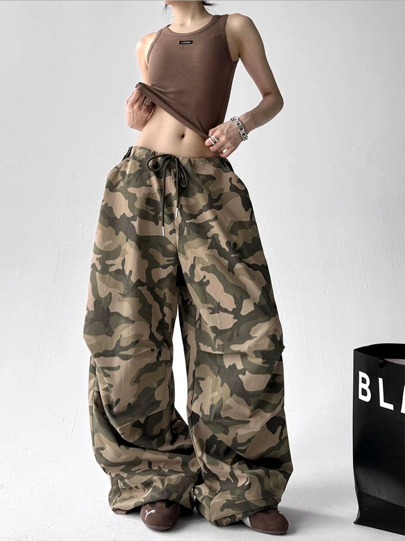 Calças Wide Camuflada