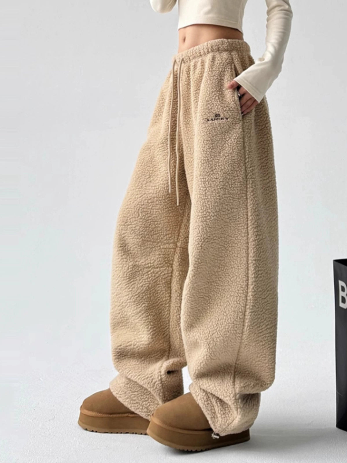 Calça wide moletom comfort