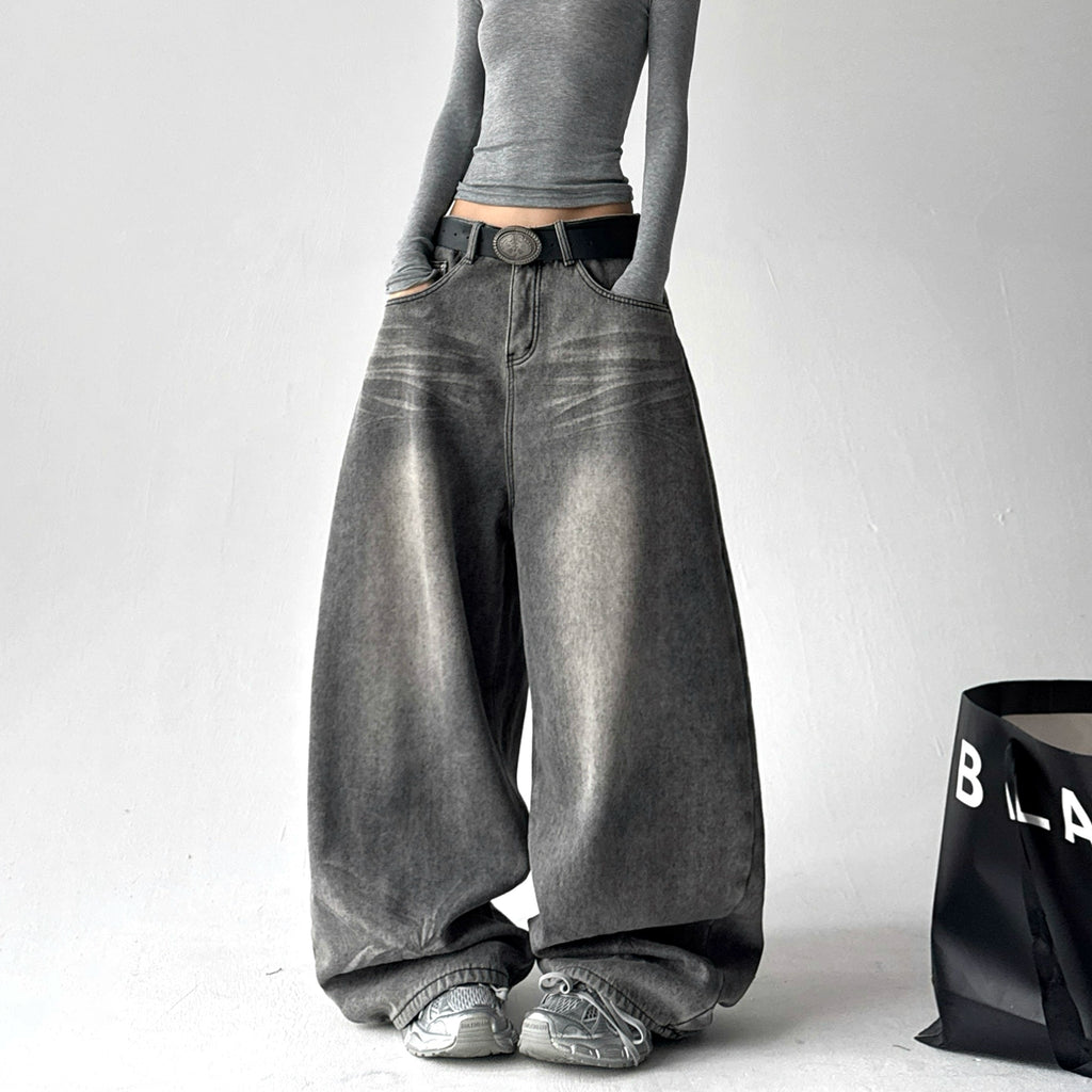 Calça jeans Baggy Cinza