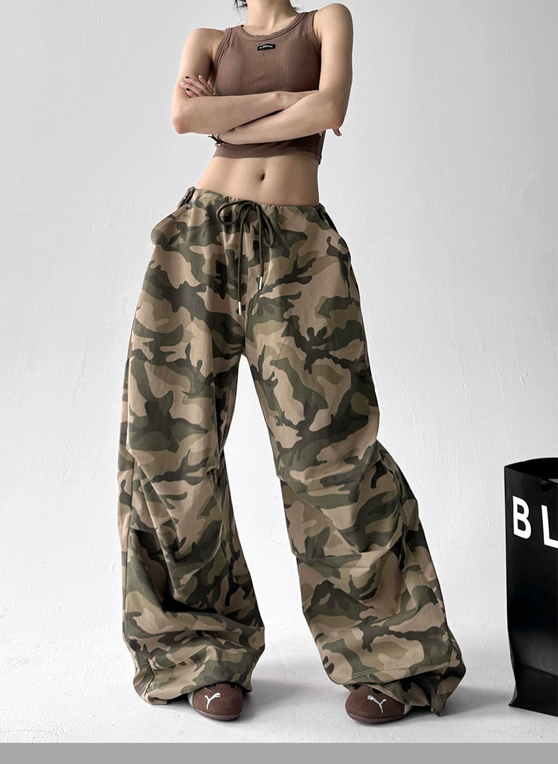 Calças Wide Camuflada