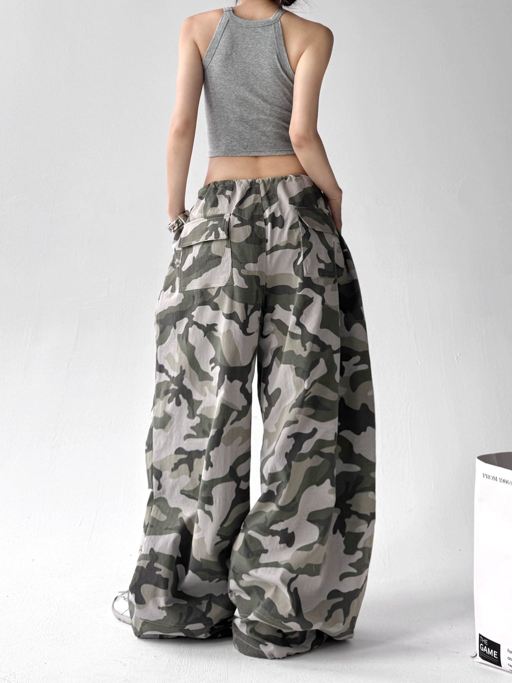 Calças Wide Camuflada