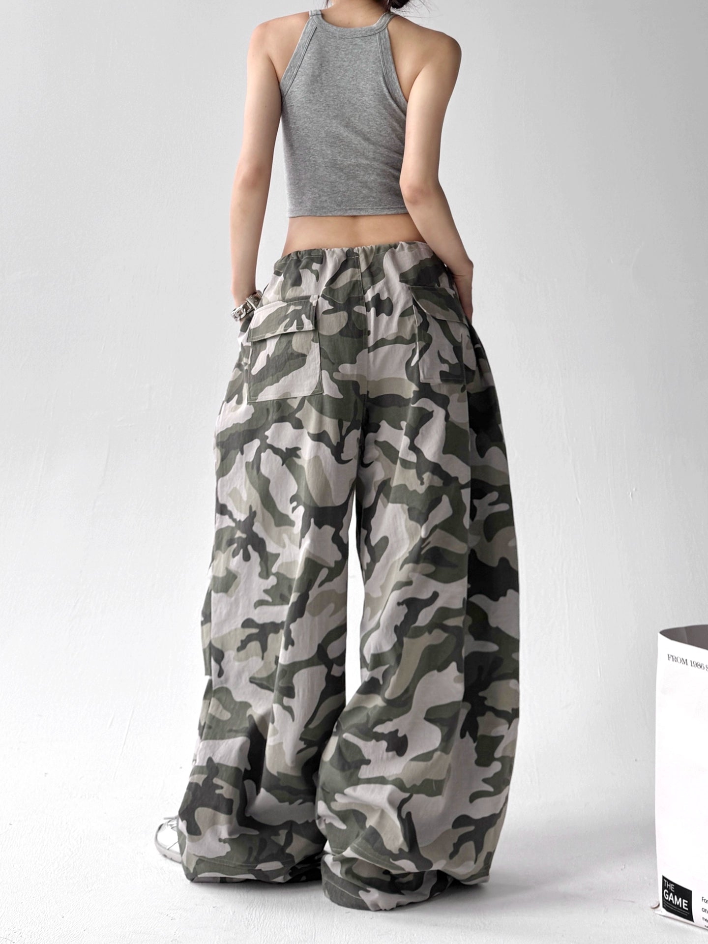 Calças Wide Camuflada