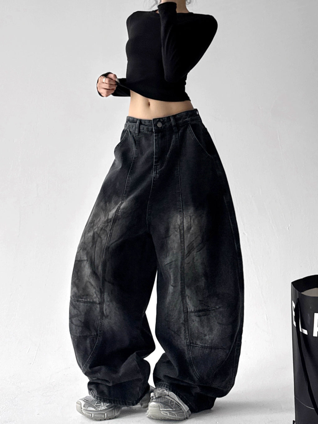 Calça Jeans Baggy Preto