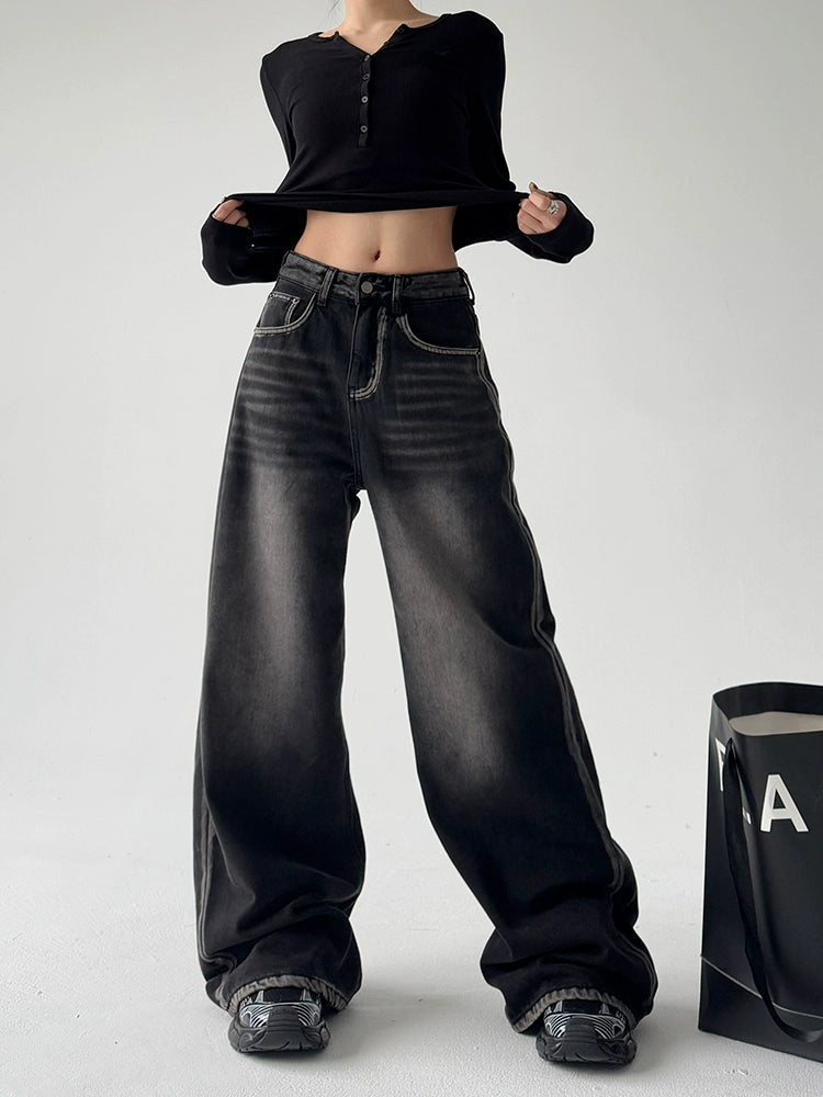 Calça Denim Wide Black