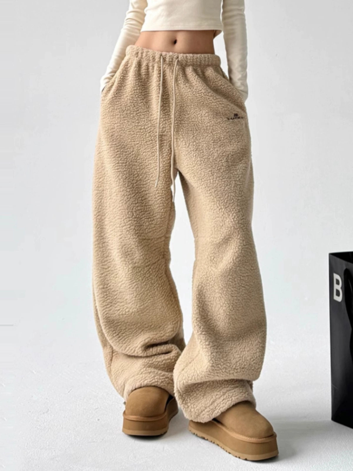 Calça wide moletom comfort