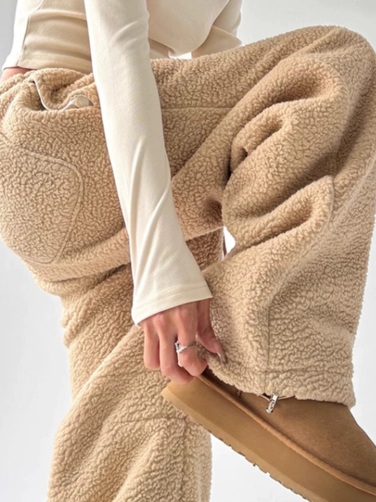 Calça wide moletom comfort