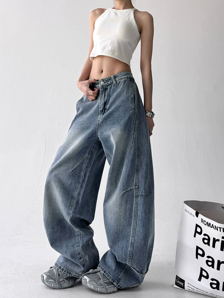 Calça jeans azul desbotada