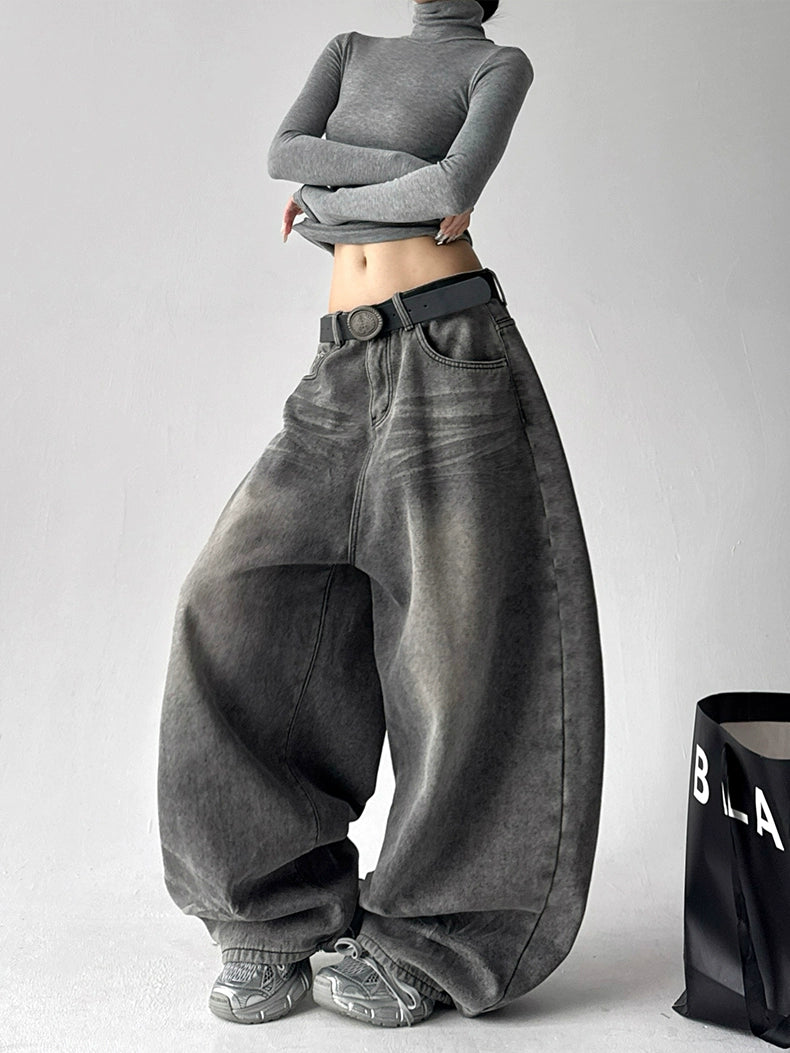 Calça jeans Baggy Cinza