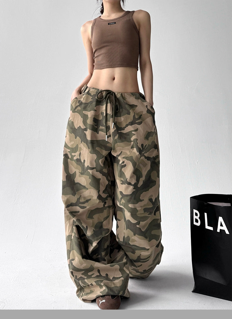 Calças Wide Camuflada