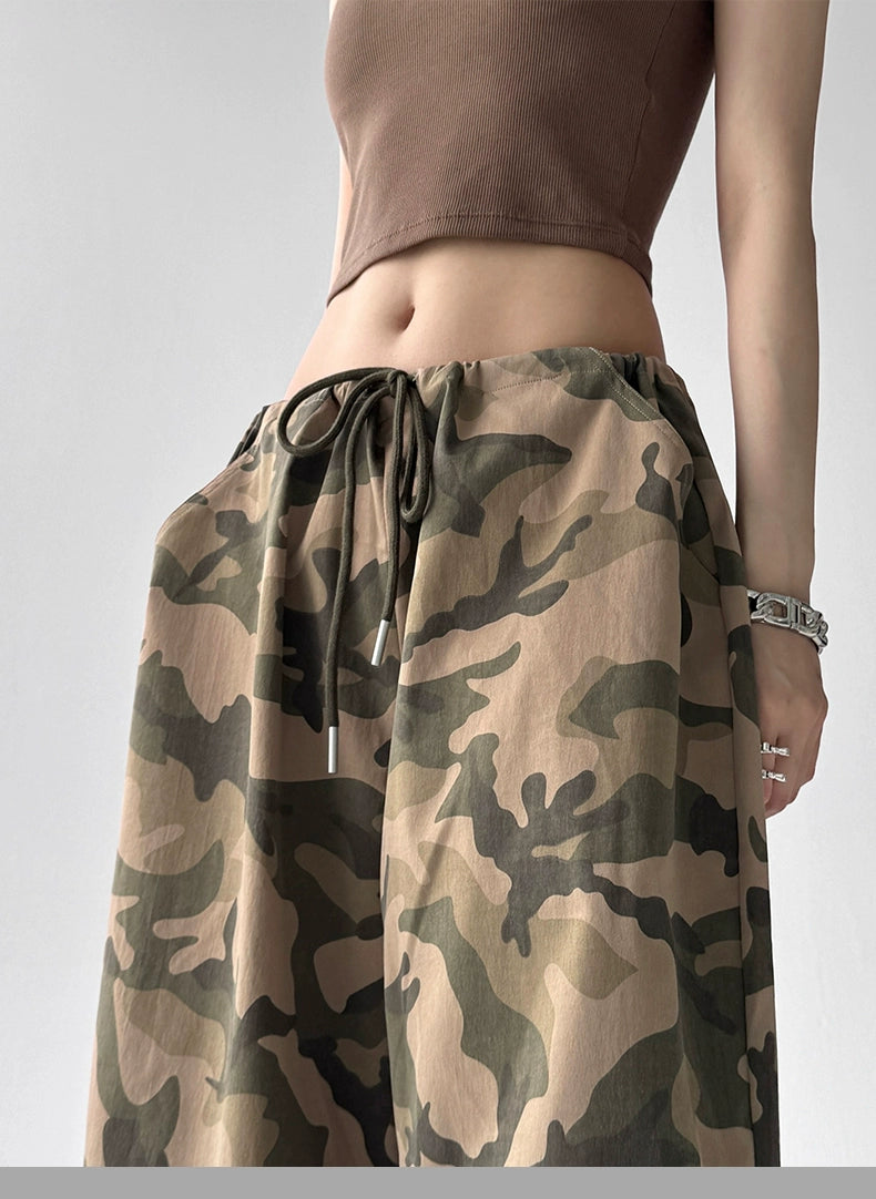 Calças Wide Camuflada