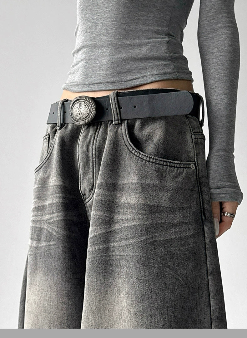 Calça jeans Baggy Cinza