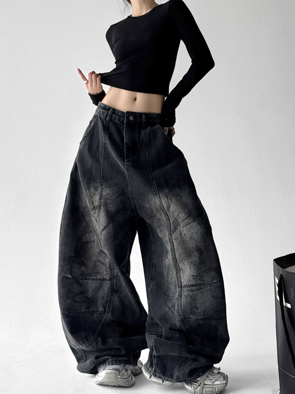 Calça Jeans Baggy Preto